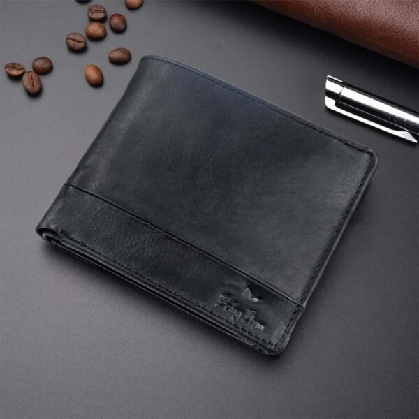 9876543211232_1 Genuine Leather Wallet for Men_Money Clip Wallet with ID Window Black - Image 1