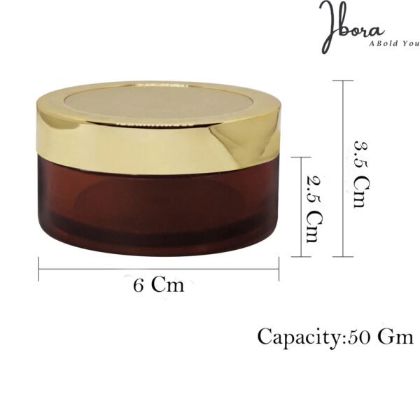 Golden Empty Cosmetic Plastic Containers Jar_Pack OF 5 - Image 6