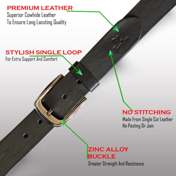 Genuine Leather Handbag & Belt Combo Gift Set For Women |RFID Leather Purse and Casual Jeans Belt Combo Gift For Girlfriend | Leather Clutch and Belt Gift Hamper for Women_Black - Image 2