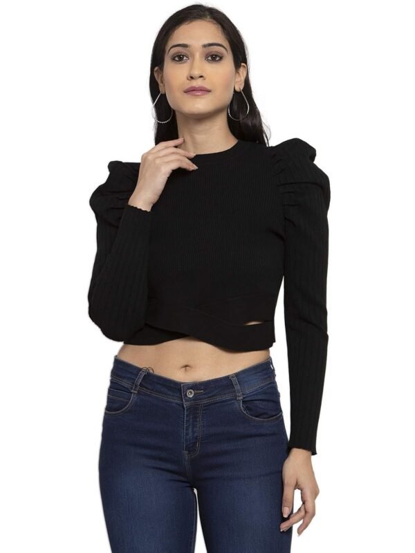 SM2629415_1 Women Rib Knit Woolen Slim Fit Casual Pullover - Image 1