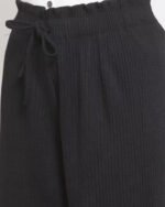 Women Black Straight Fit Cropped Length Lower Palazzo - Image 5