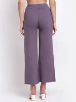 Women Purple KNIT Solid Lower Palazzo - Image 3