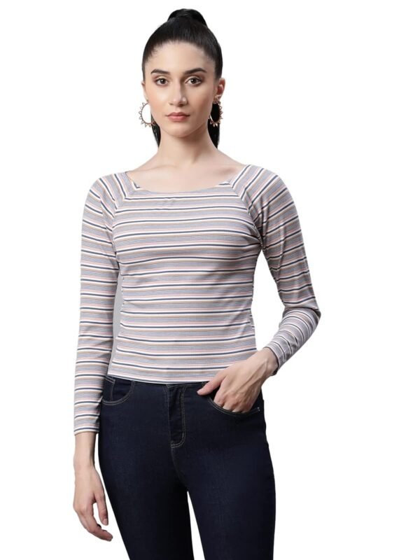 Women Pink Embroidered Cropped Blouse Top - Image 1