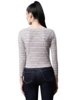 Women Pink Embroidered Cropped Blouse Top - Image 4