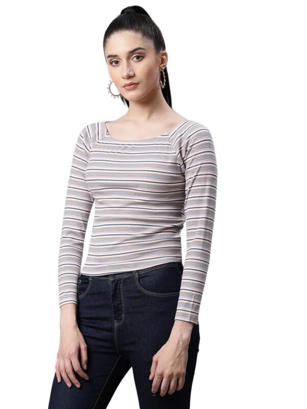 Women Pink Embroidered Cropped Blouse Top - Image 5