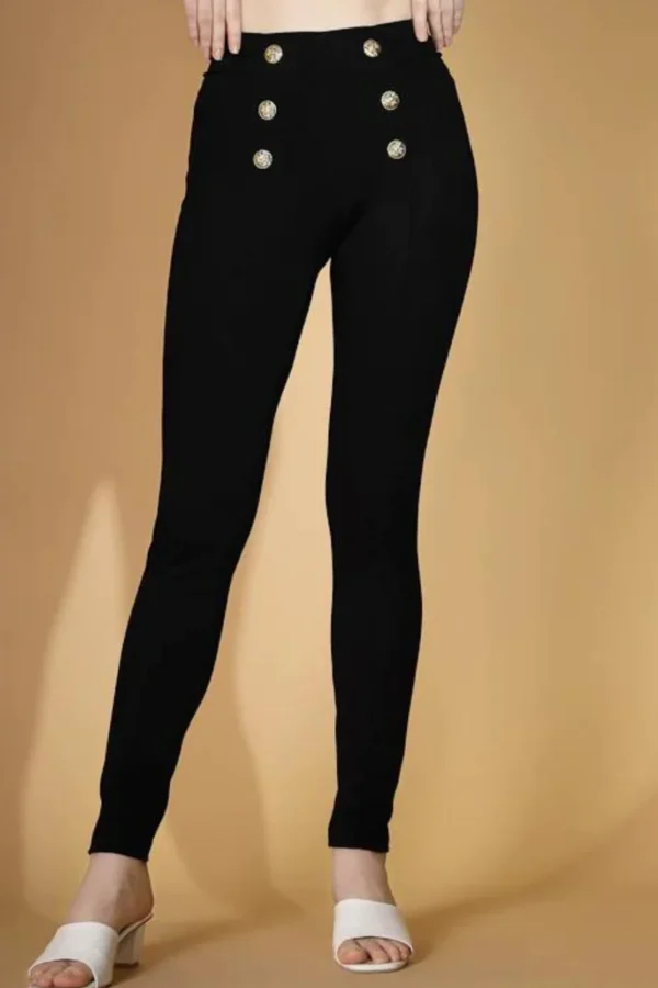 Women High Waisted Black Jegging - Image 1