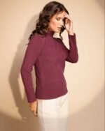 Women Turtle Neck Slim Fit Full Sleeves Top - Image 5