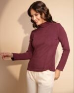 Women Turtle Neck Slim Fit Full Sleeves Top - Image 6