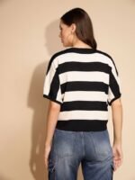Global Republic Multicolor Striped Half Sleeve Top - Image 2