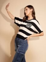 Global Republic Multicolor Striped Half Sleeve Top - Image 3