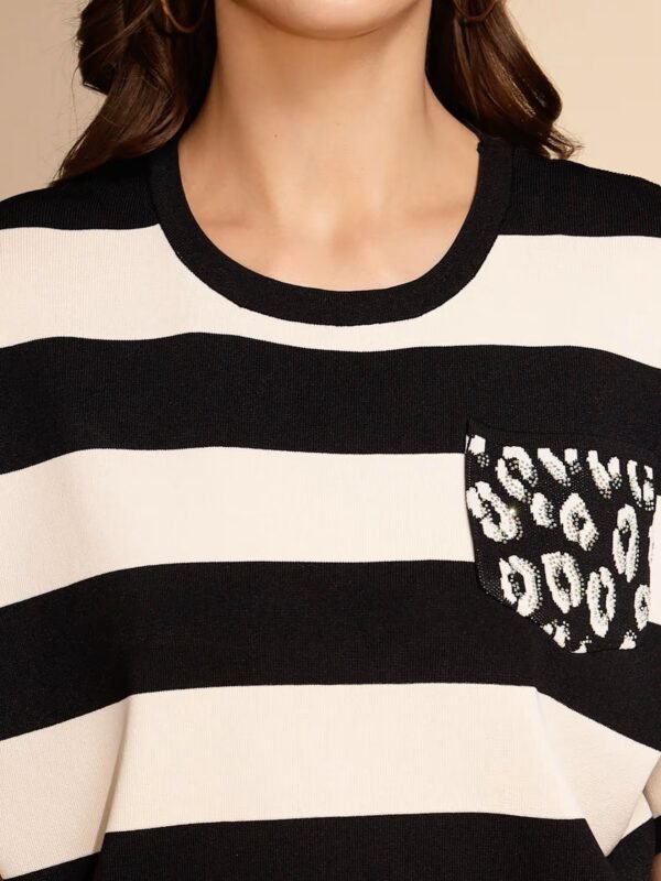 Global Republic Multicolor Striped Half Sleeve Top - Image 5