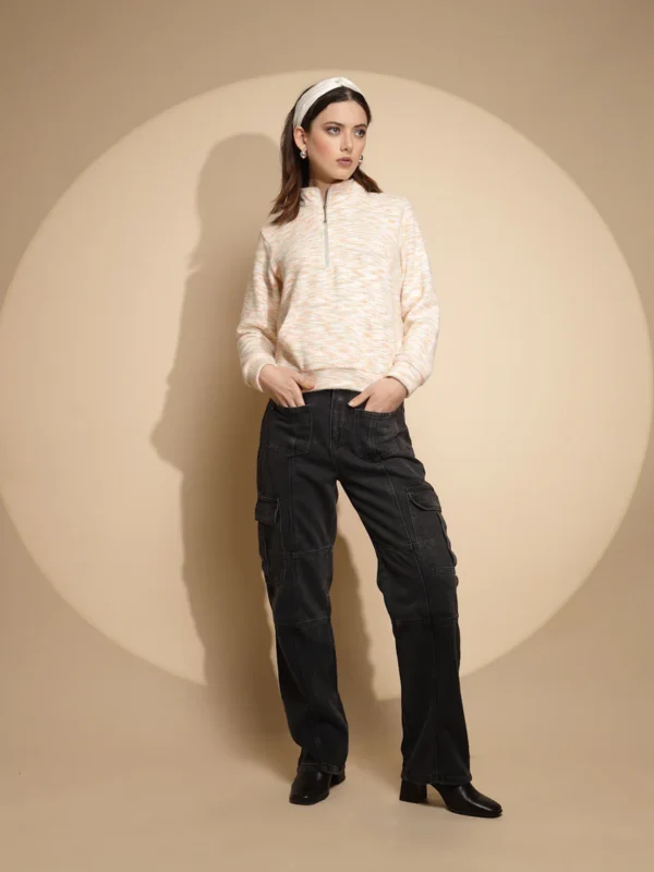 Women Iron Grey Solid Polycotton High Rise Loose Fit Jeans - Image 5