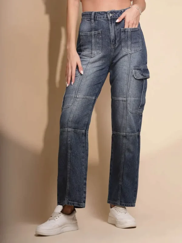 SM3028065_1 Women's Regular Fit Denim High Rise Blue Jeans - Image 1