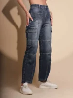 Women's Regular Fit Denim High Rise Blue Jeans - Image 2