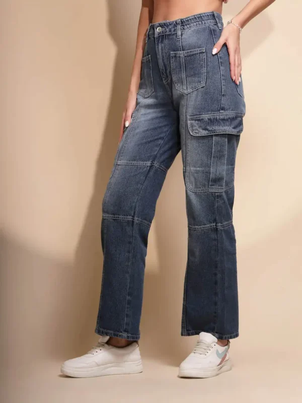 Women's Regular Fit Denim High Rise Blue Jeans - Image 4