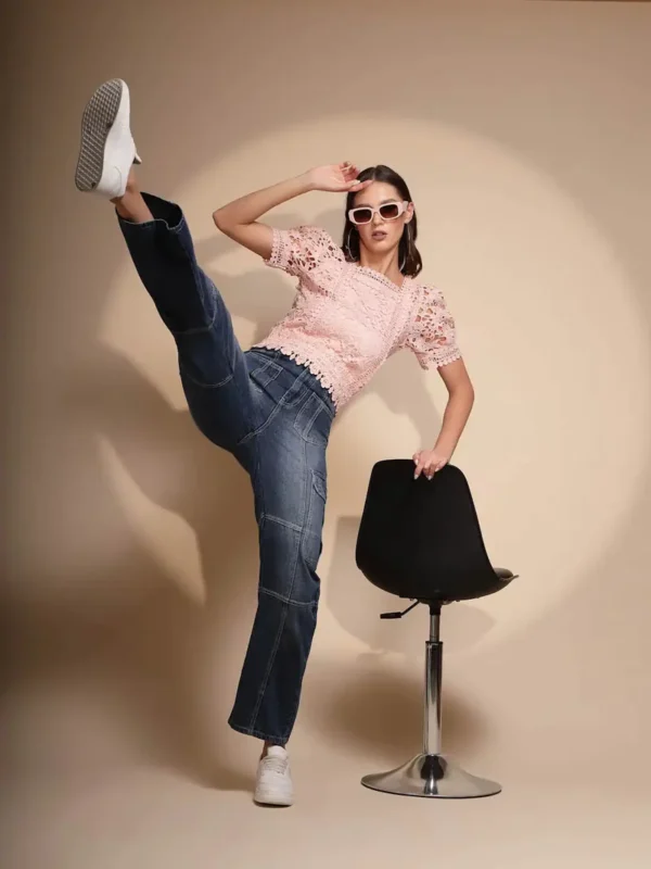 Women's Regular Fit Denim High Rise Blue Jeans - Image 6