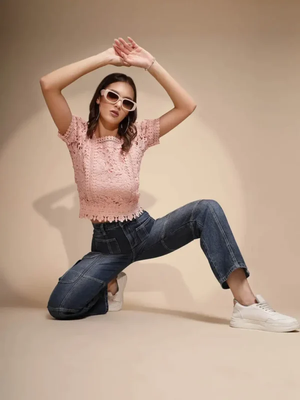 Women's Regular Fit Denim High Rise Blue Jeans - Image 7