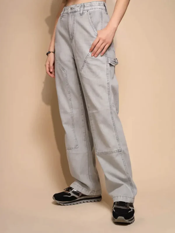 Women's Regular Fit Denim High Rise Grey Jeans - Image 6