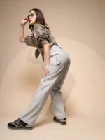 Women's Regular Fit Denim High Rise Grey Jeans - Image 4