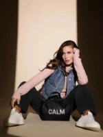 Women's Solid Collared Neck Blue Jacket - Image 7