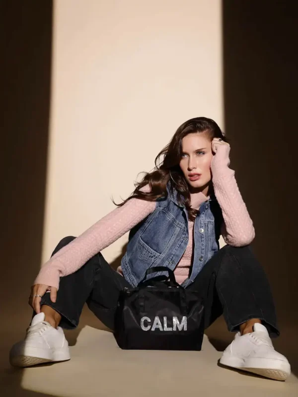 Women's Solid Collared Neck Blue Jacket - Image 7