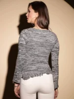 Women Black Round Neck Regular Fit Pullover - Image 7