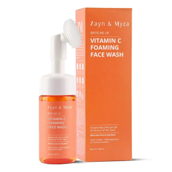 8904390203824_1 ZM Vitamin C Foaming Face wash | For glowing skin | Exfoliator Brush for Deep Cleansing | Brightening Face wash for men & women | All skin types - 100 ml - Image 1