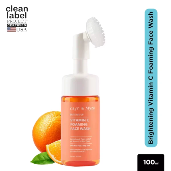 ZM Vitamin C Foaming Face wash | For glowing skin | Exfoliator Brush for Deep Cleansing | Brightening Face wash for men & women | All skin types - 100 ml - Image 7