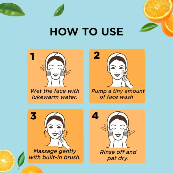 ZM Vitamin C Foaming Face wash | For glowing skin | Exfoliator Brush for Deep Cleansing | Brightening Face wash for men & women | All skin types - 100 ml - Image 4