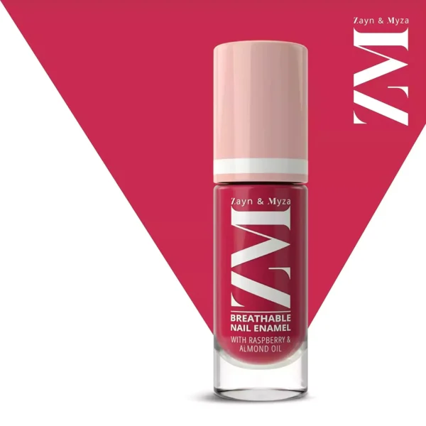 8904390205477-1.1 ZM Zayn & Myza Breathable Nail Enamel - Strawberry Jelly | Smooth Application | Quick-Drying I Longlasting I Chip-Defiant I Water Permeable | Glossy Finish | 100% Vegan, 6 ml - Image 1