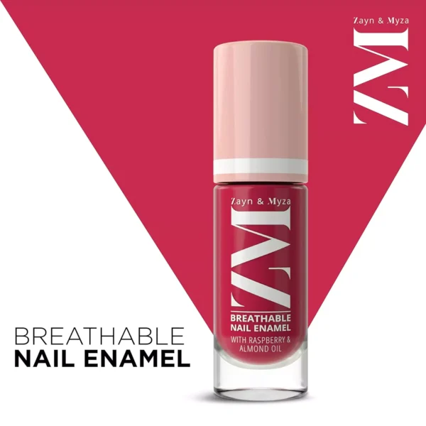 ZM Zayn & Myza Breathable Nail Enamel - Strawberry Jelly | Smooth Application | Quick-Drying I Longlasting I Chip-Defiant I Water Permeable | Glossy Finish | 100% Vegan, 6 ml - Image 6