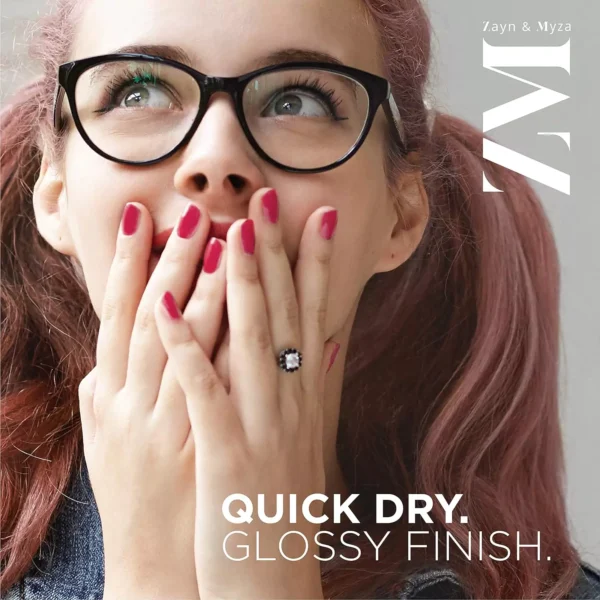 ZM Zayn & Myza Breathable Nail Enamel - Strawberry Jelly | Smooth Application | Quick-Drying I Longlasting I Chip-Defiant I Water Permeable | Glossy Finish | 100% Vegan, 6 ml - Image 2