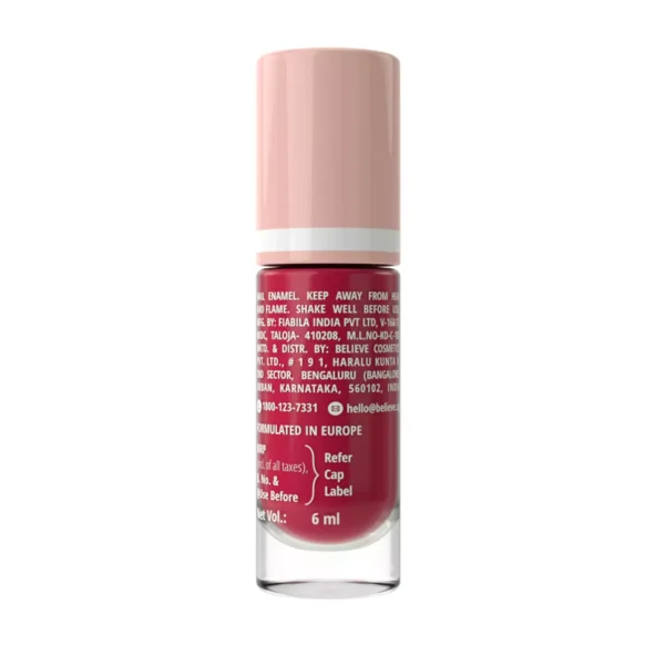 ZM Zayn & Myza Breathable Nail Enamel - Strawberry Jelly | Smooth Application | Quick-Drying I Longlasting I Chip-Defiant I Water Permeable | Glossy Finish | 100% Vegan, 6 ml - Image 8