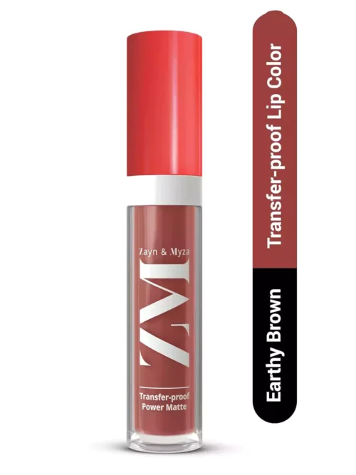ZM Transfer-Proof Power Matte Finish, Liquid Lip Colour, 6 ml (Earthy Brown)