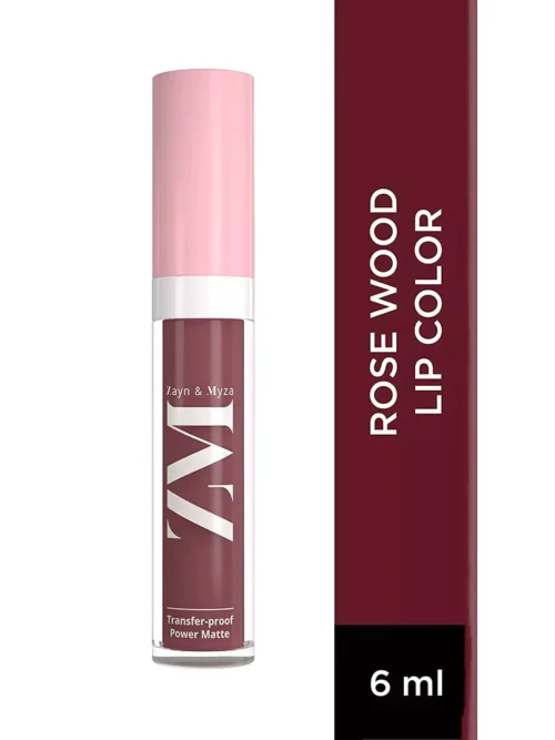ZM Zayn & Myza Transfer-Proof Power Matte Finish, Liquid Lip Colour, 6ml (Rosewood Nude)