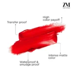 ZM Zayn & Myza Transfer-Proof Power Matte Finish, Liquid Lip Colour, 6ml (Rosewood Nude) - Image 3