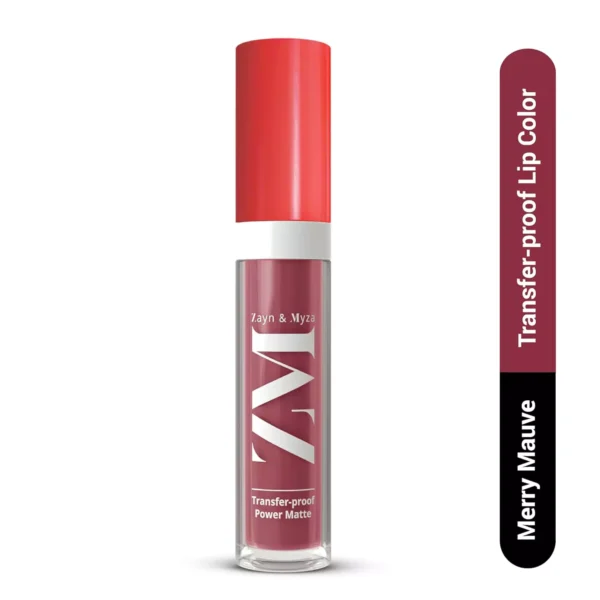 8904390205590-1-65cb17db6cd54 ZM Zayn & Myza Transfer-Proof Power Matte Finish, Liquid Lip Colour, 6 ml (Merry Mauve) - Image 4
