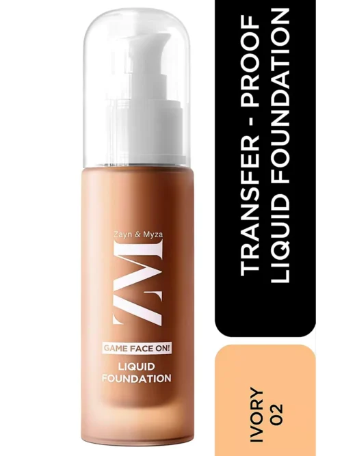 ZM Game Face on Liquid Foundation 12hour Long-lasting | Smudge-Proof | Transfer Proof | SPF 25 (Ivory)