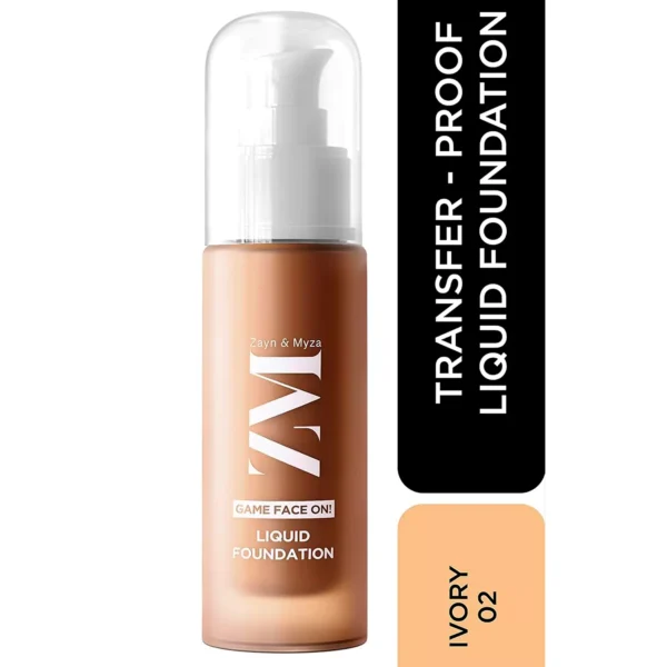 ZM Game Face on Liquid Foundation 12hour Long-lasting | Smudge-Proof | Transfer Proof | SPF 25 (Ivory) - Image 1