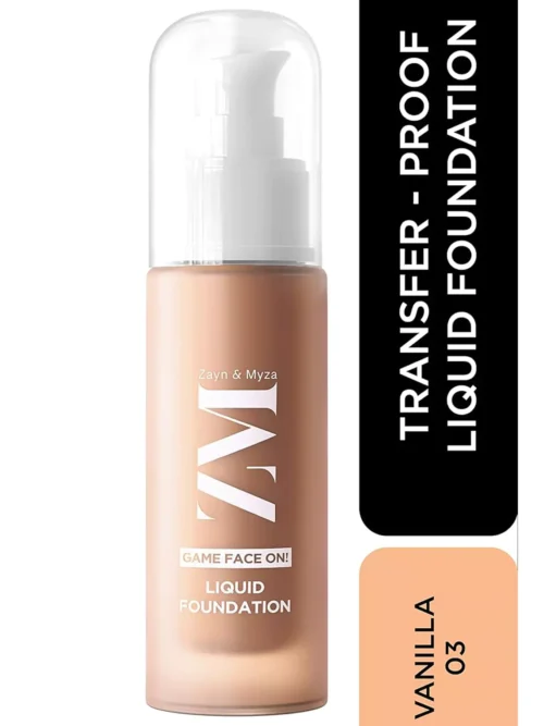 ZM Game Face on Liquid Foundation 12hour Long-lasting | Smudge-Proof | Transfer Proof | SPF 25 (vanilla)