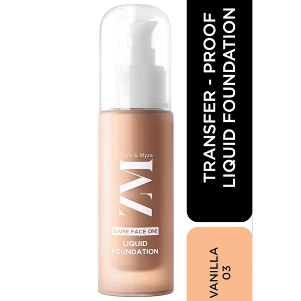 ZM Game Face on Liquid Foundation 12hour Long-lasting | Smudge-Proof | Transfer Proof | SPF 25 (vanilla) - Image 1