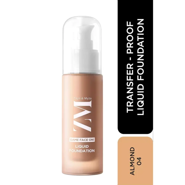 8904390206900-1-65cb364fe33f9 ZM Game Face on Liquid Foundation 12hour Long-lasting | Smudge-Proof | Transfer Proof | SPF 25 (Almond) - Image 1