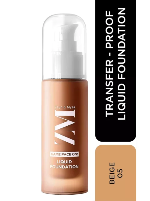 ZM Game Face on Liquid Foundation 12hour Long-lasting | Smudge-Proof | Transfer Proof | SPF 25 (Beige)