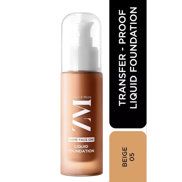 ZM Game Face on Liquid Foundation 12hour Long-lasting | Smudge-Proof | Transfer Proof | SPF 25 (Beige) - Image 1
