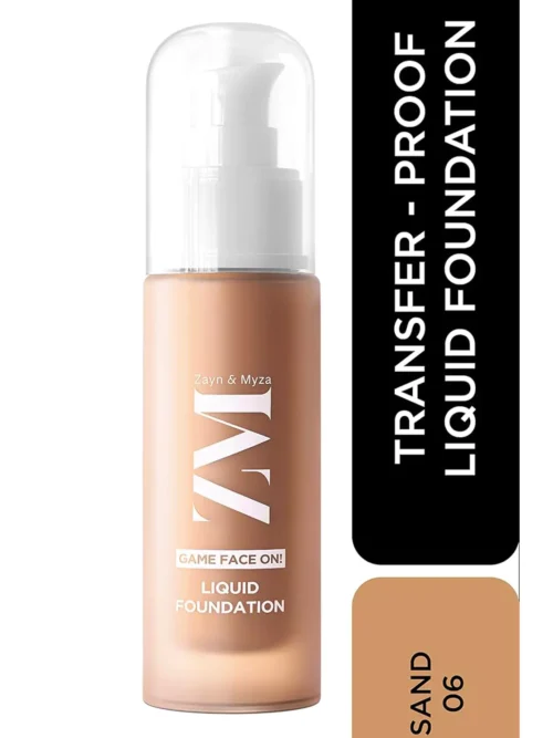 ZM Zayn & Myza Game Face On | 12Hrs Lasting, Hydrating & Waterproof | SPF 25 Liquid Foundation (Sand, 30 ml)