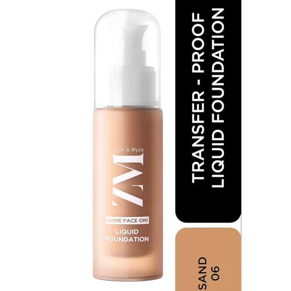 8904390206924 ZM Zayn & Myza Game Face On | 12Hrs Lasting, Hydrating & Waterproof | SPF 25 Liquid Foundation (Sand, 30 ml) - Image 1