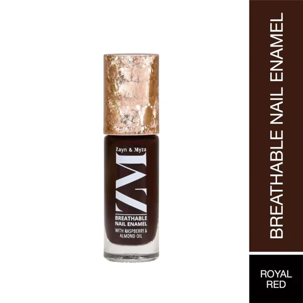 8904390208072_1 ZM Zayn & Myza Breathable Nail Enamel With Raspberry & Almond Oil, Royal Red 7ml - Image 1