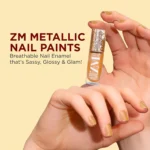 ZM Zayn & Myza Breathable Nail Enamel - Fling Bling | Smooth Application | Quick-Drying I Longlasting I Chip-Defiant I Water Permeable | Glossy Finish | 100% Vegan, 6 ml - Image 2