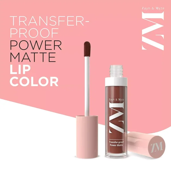 ZM Transfer-Proof Power Matte Finish, Liquid Lip Colour, Wooed By Nude, 6 ml - Image 2