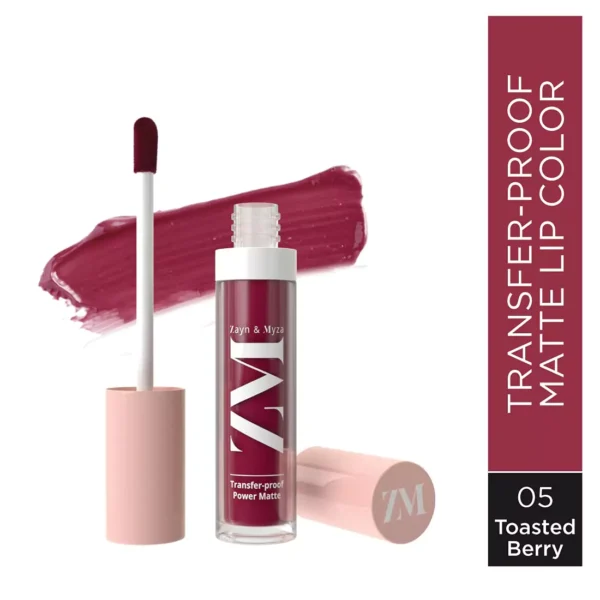 8904406196713-3-65cb16cfe0f40 ZM Transfer-Proof Power Matte Finish, Liquid Lip Colour, Toasted Berry, 6 ml - Image 2